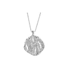 Aura Pendant, silver plated textured organic design necklace.