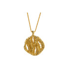 Aura Pendant, 22K gold plated textured organic design necklace.