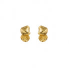 Balance Studs, 22K gold plated textured organic design earrings.