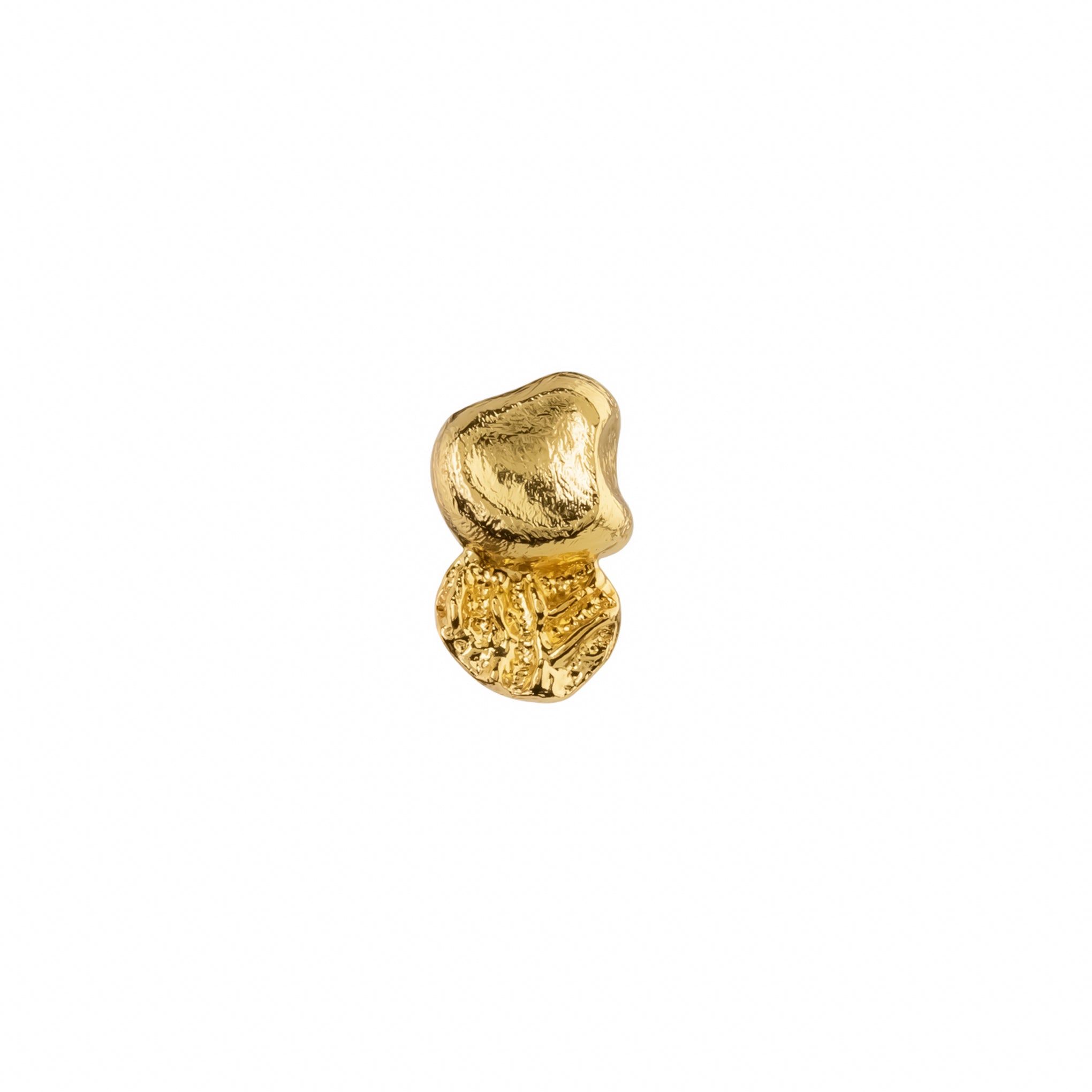 Balance Studs, 22K gold plated textured organic design earrings.