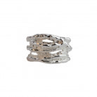 Empress Ring, silver plated wide textured open band ring.