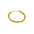 Gold chain bracelet on a white background