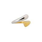 Two toned gold silver ring on a white background