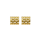 Pair of gold earrings on a white background
