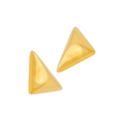 18K Gold-plated triangular stud earrings with a sleek, polished finish, offering a bold geometric statement.