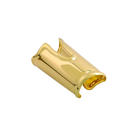 18K gold-plated wide cuff bracelet with a smooth, polished surface and bold, modern silhouette.
