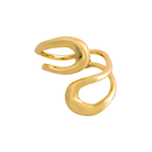 Gold-plated bracelet with intertwining curves and a glossy, minimalist design for a modern statement.