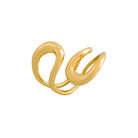 Gold-plated bracelet with intertwining curves and a glossy, minimalist design for a modern statement.