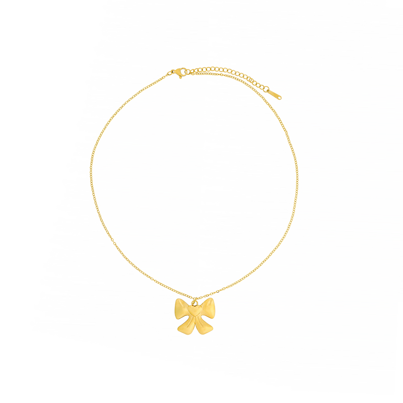 ☆ENGBROX☆ comely ribbon beads necklace EBNL24033 Embrell Bow Grace Necklace