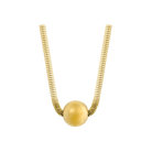 18K gold-plated mesh chain necklace featuring a bold spherical pendant for a modern statement look.