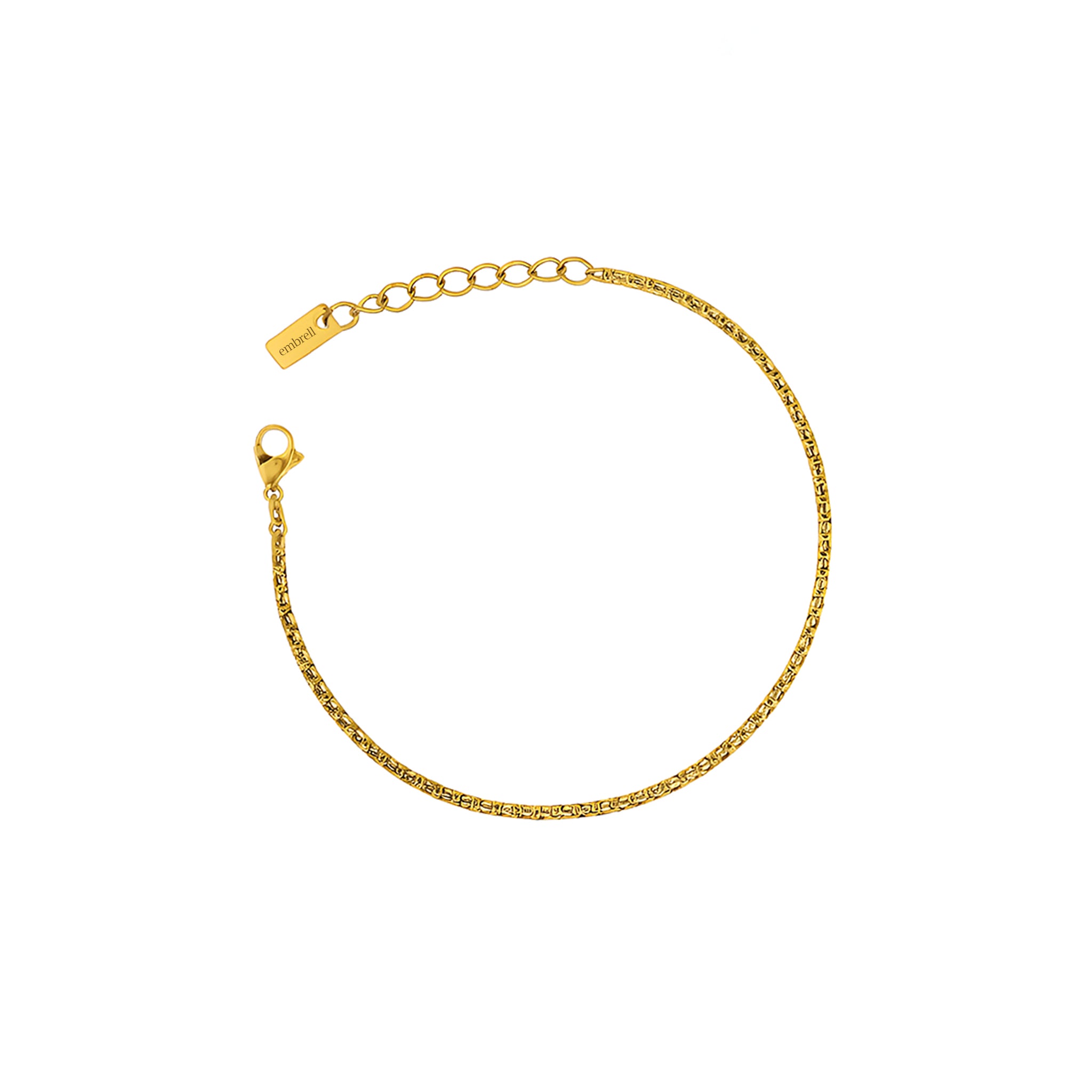 Gold bracelet on a white background
