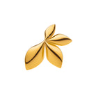 18K gold plated leaf-shaped earring on a white background
