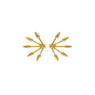 Gold arrow-shaped earrings on a white background