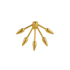 18K gold plated earring with a central spike and four pointed petals on a white background