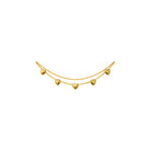 Gold necklace with heart-shaped pendants on a white background