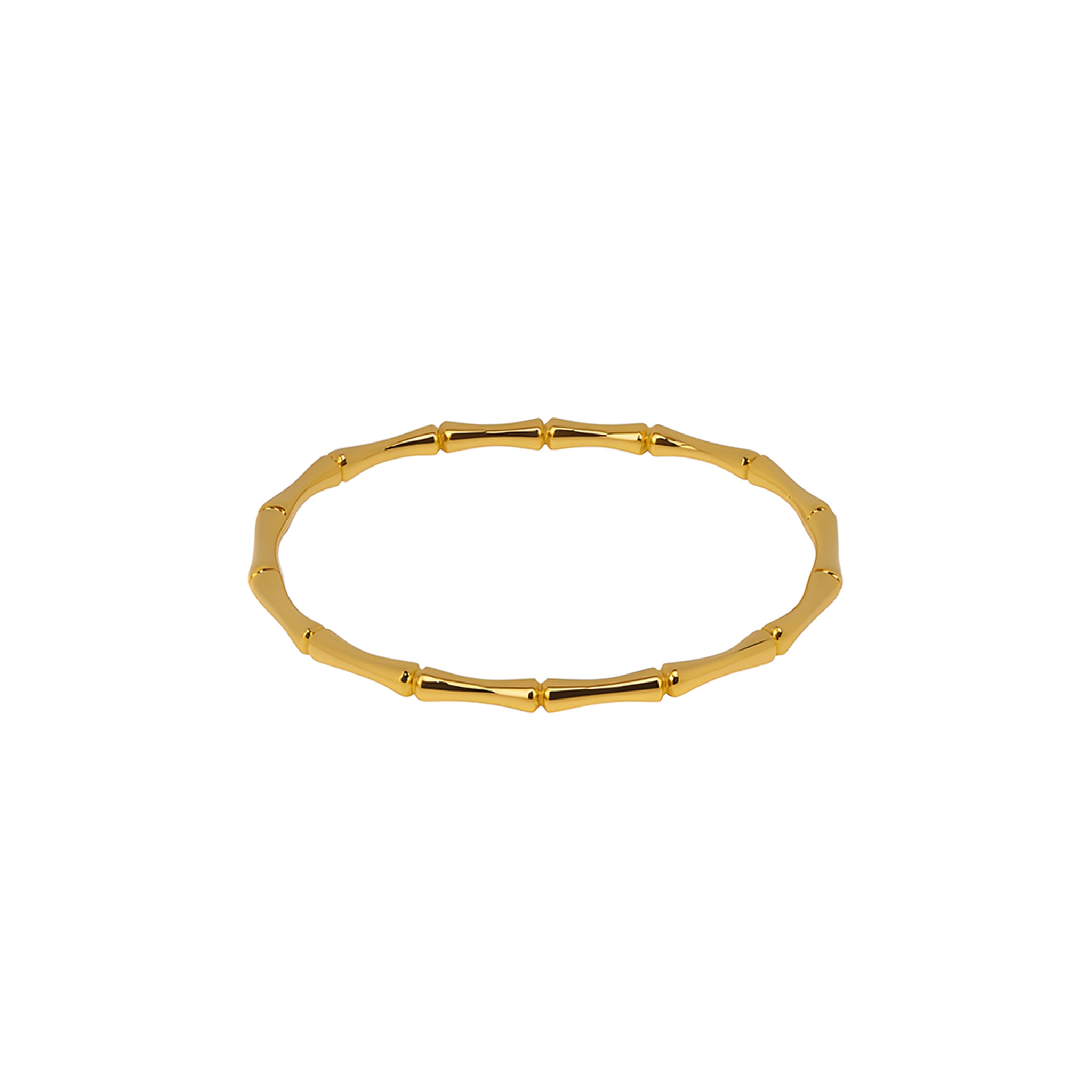 Gold bracelet on a white background