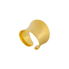18K gold plated cuff ring on a white background