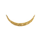 Fortune Necklace, 22K gold plated textured collar necklace with organic design.