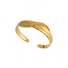 Grace Cuff, 22K gold plated textured open bracelet design.