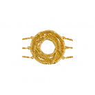 Origin Bracelet, 22K gold plated textured circle charm on triple chain design.
