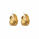 Hoops, 22K gold plated textured organic hoop earrings.