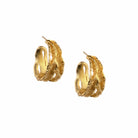 Hoops, 22K gold plated textured organic hoop earrings.