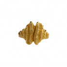 Summit Ring, 22K gold plated textured open band statement ring.