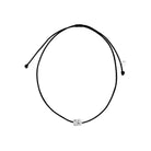 Talisman Necklace, silver plated charm on adjustable black cord.